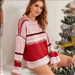 Red and Pink cozy sweater